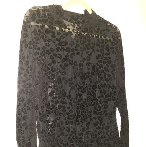 Lane Bryant black leopard mesh top